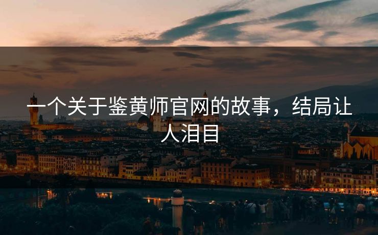 一个关于鉴黄师官网的故事，结局让人泪目