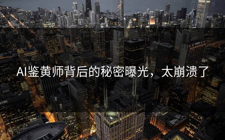 AI鉴黄师背后的秘密曝光，太崩溃了