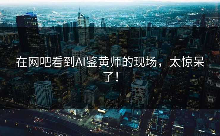 在网吧看到AI鉴黄师的现场，太惊呆了！