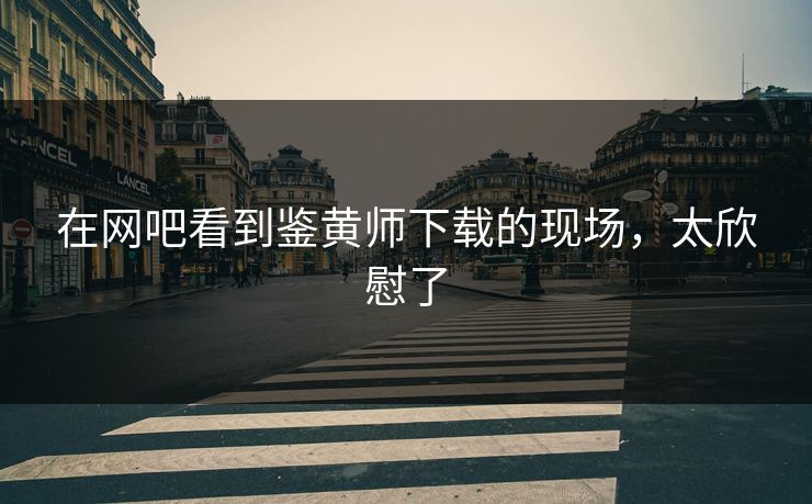 在网吧看到鉴黄师下载的现场，太欣慰了