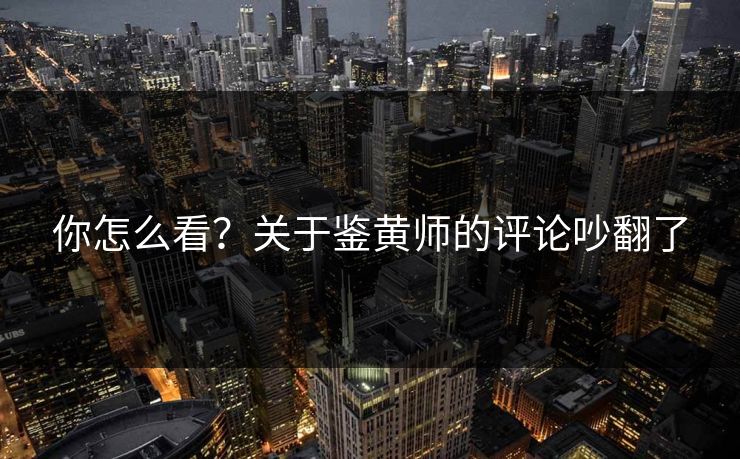 你怎么看？关于鉴黄师的评论吵翻了