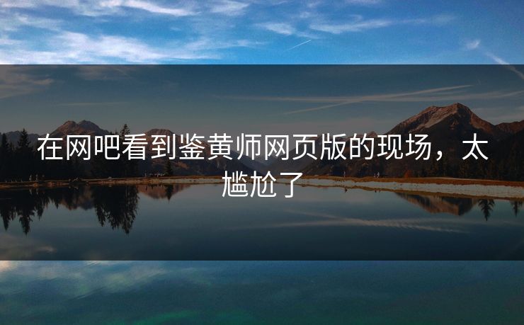 在网吧看到鉴黄师网页版的现场，太尴尬了